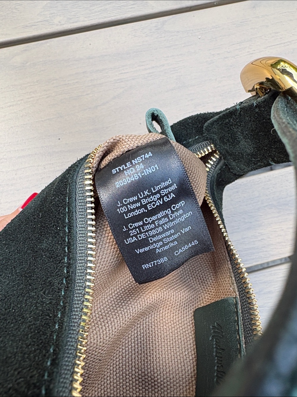 Madewell Dark Green Suede Mini Hobo Bag with Gold Hardware - Picture 4 of 10